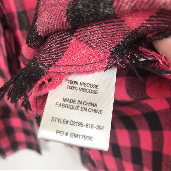 Cloth & Stone | Acid Wash Fringe Flannel Shirt - Picture 3 of 5